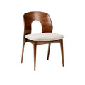 **Chaise en bois avec assise en tissu, design moderne et minimaliste**