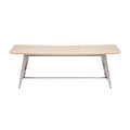 **Table basse en bois avec structure en acier inoxydable**