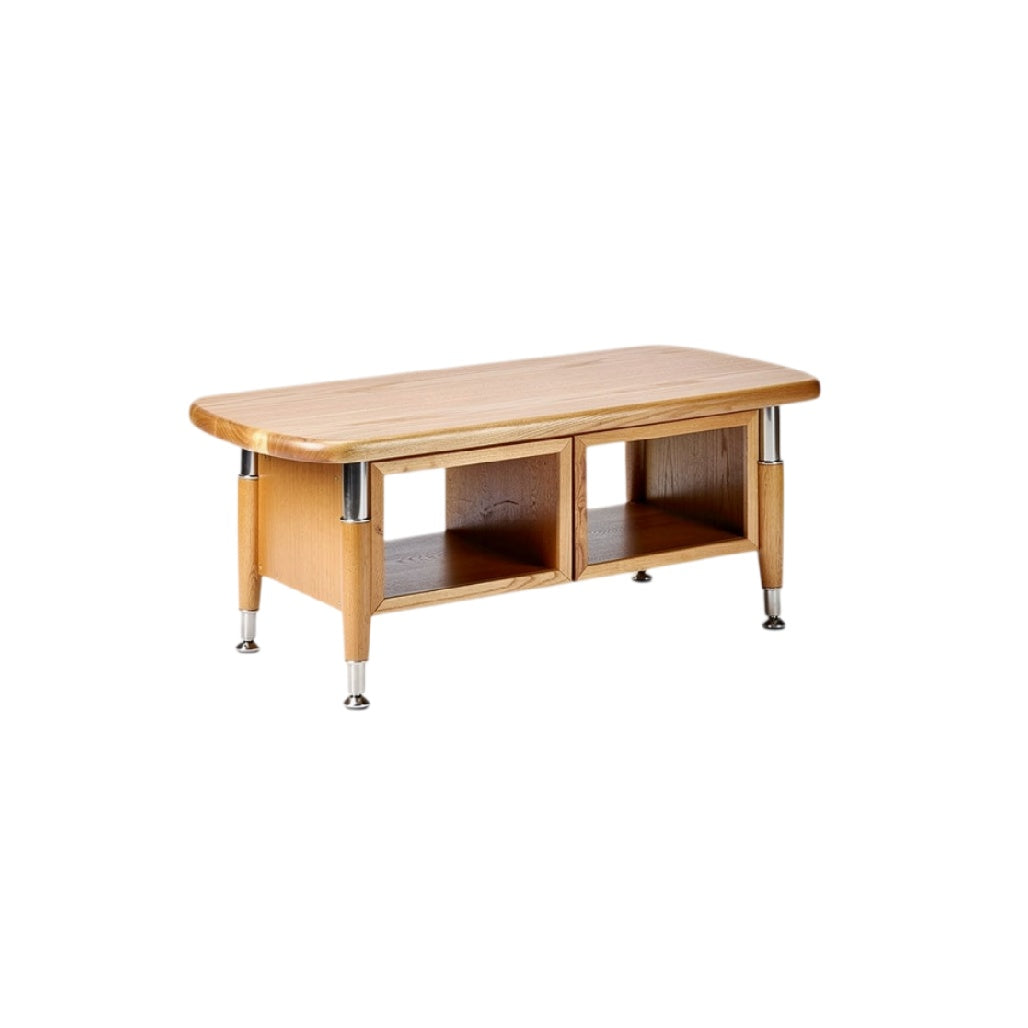 **Table basse en bois avec rangement intégré**