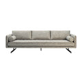 **Canapé contemporain en tissu gris avec accoudoirs ronds**