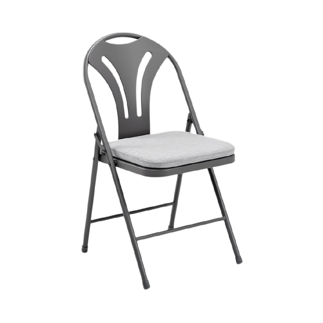 **Chaise pliante en métal avec rembourrage**