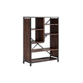 **Étagère en bois et métal avec compartiments variés**