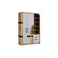 **Armoire moderne en bois avec réserves et tiroirs**